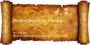 Andrejkovics Kinga névjegykártya