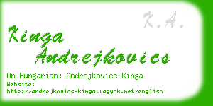 kinga andrejkovics business card